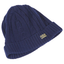 16FZBE03 echo friendly cashmere cable knit beanie hat for men